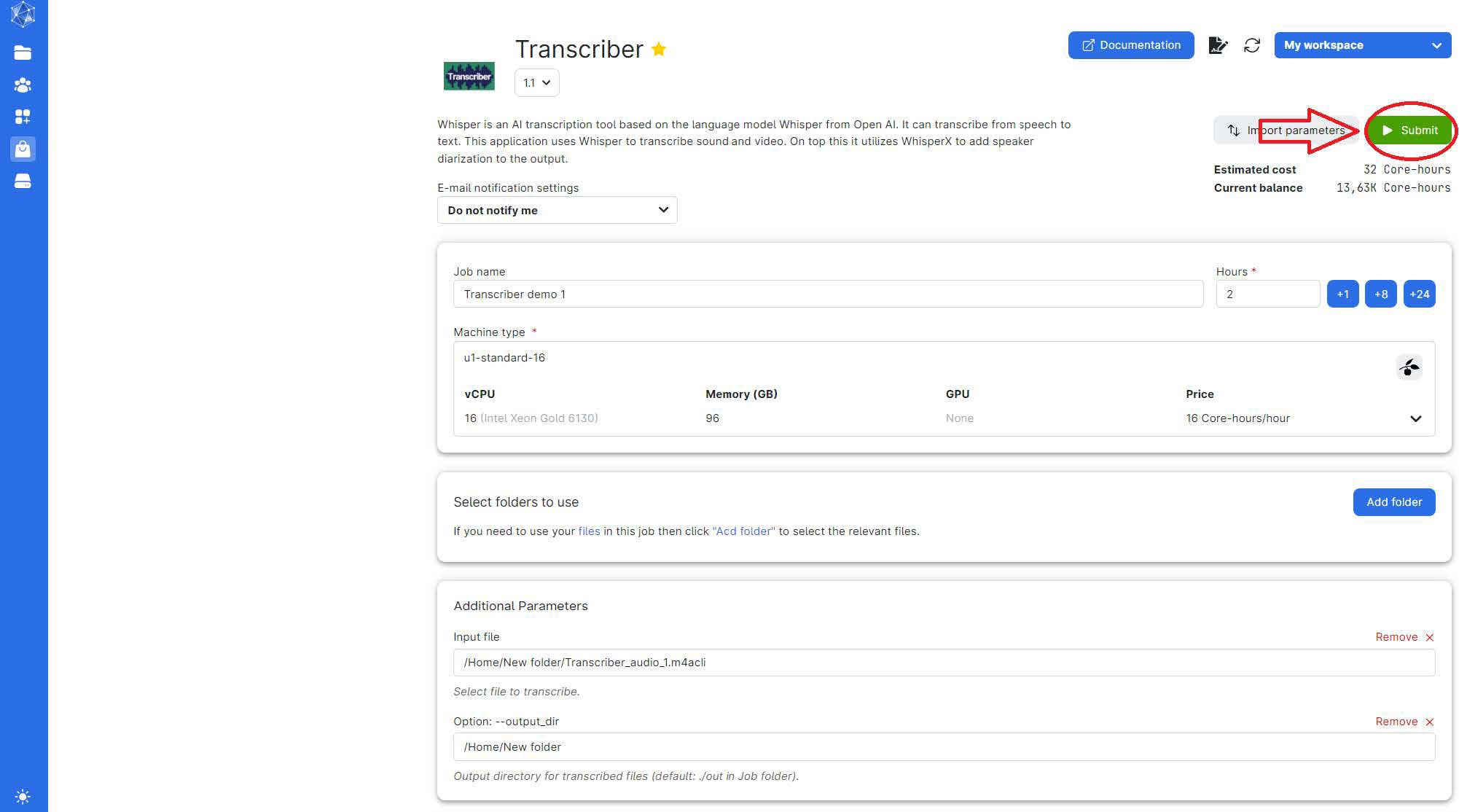 Transcriber Node Assigned