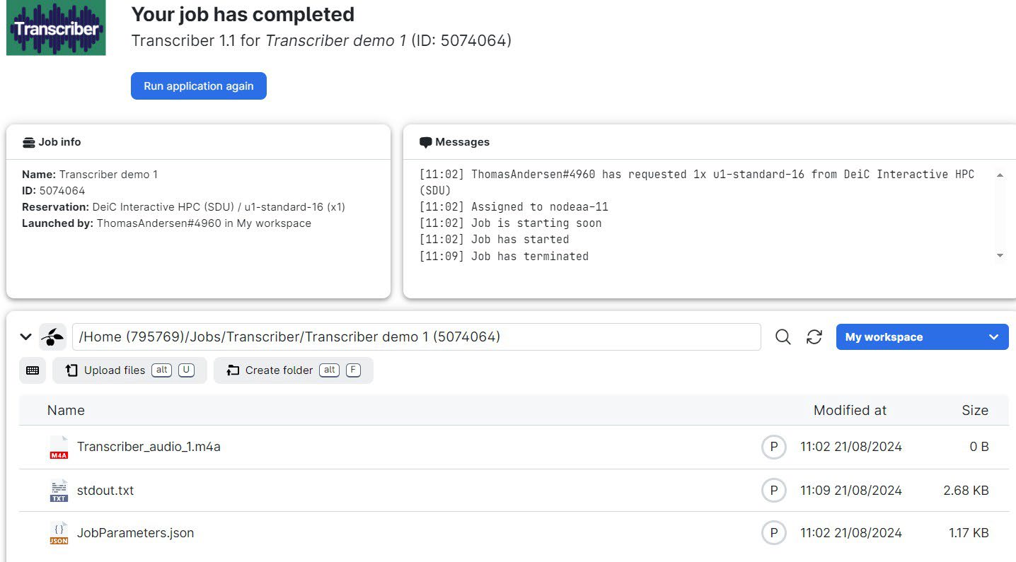 Transcriber Node Assigned