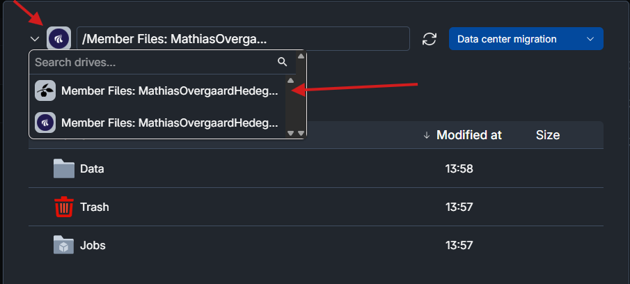 Choose \"Transfer to…\"