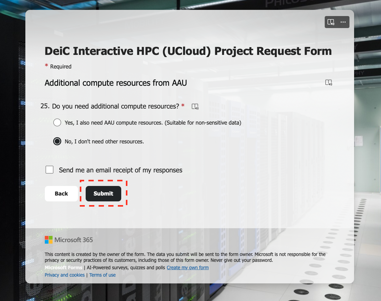 Submit project application
