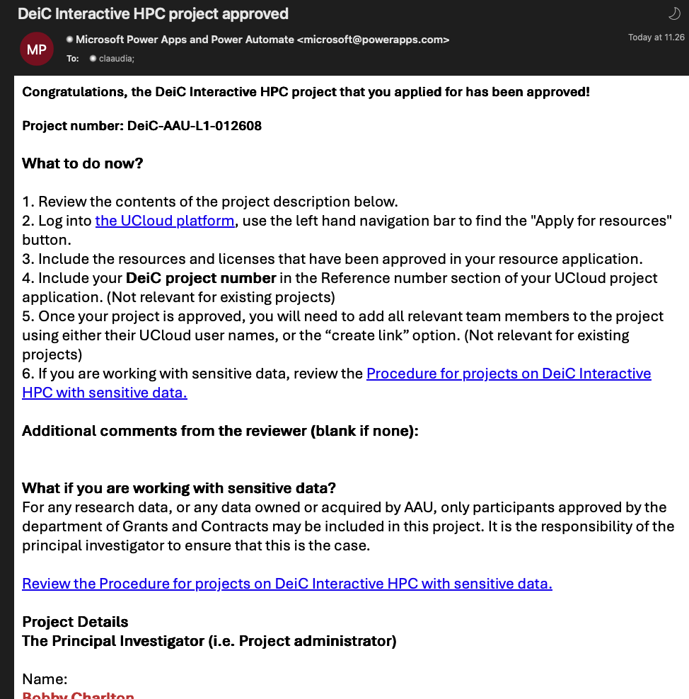 Check your approval mail