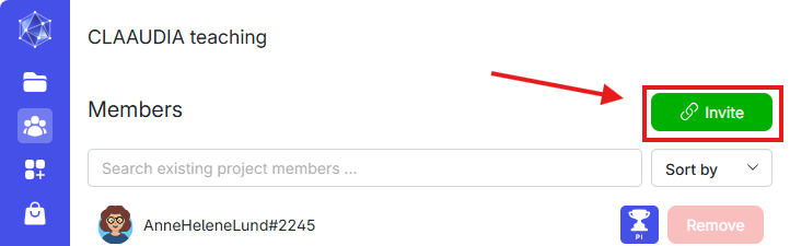Add project member by link