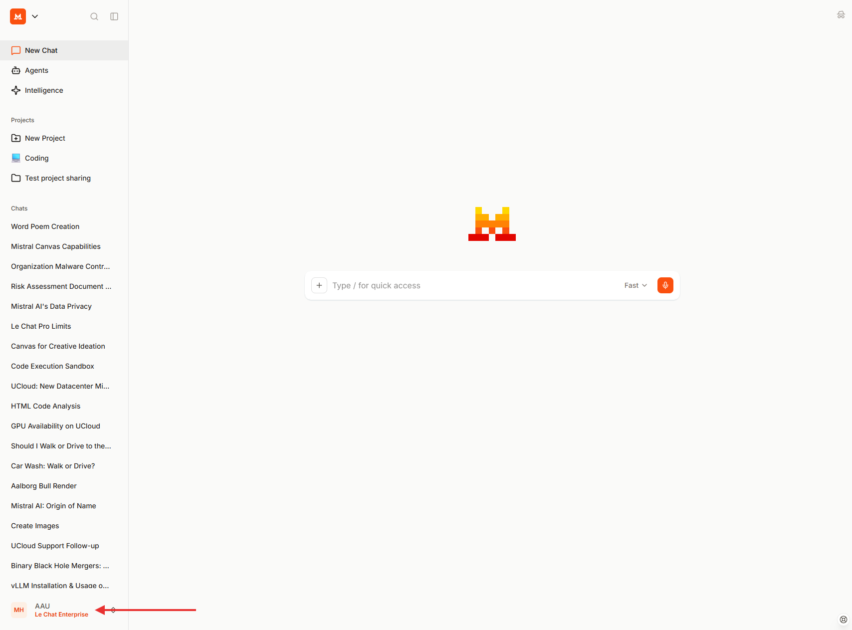 Le Chat conversation screen