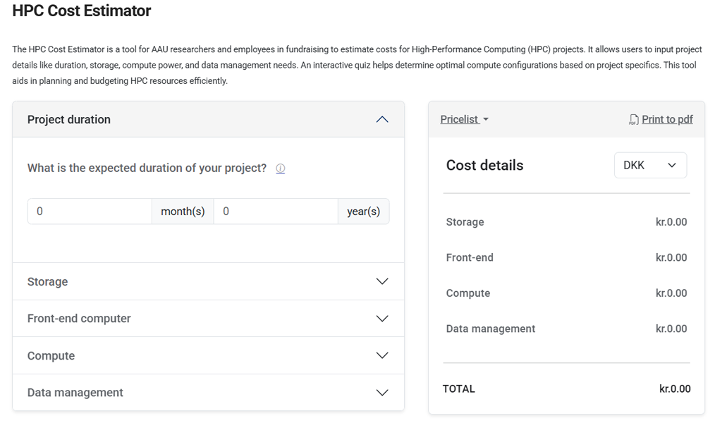 HPC Cost Estimator